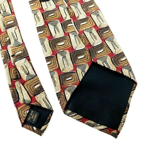 Alexander Julian Colours Abstract Red Silk Tie - Picture 5 of 6